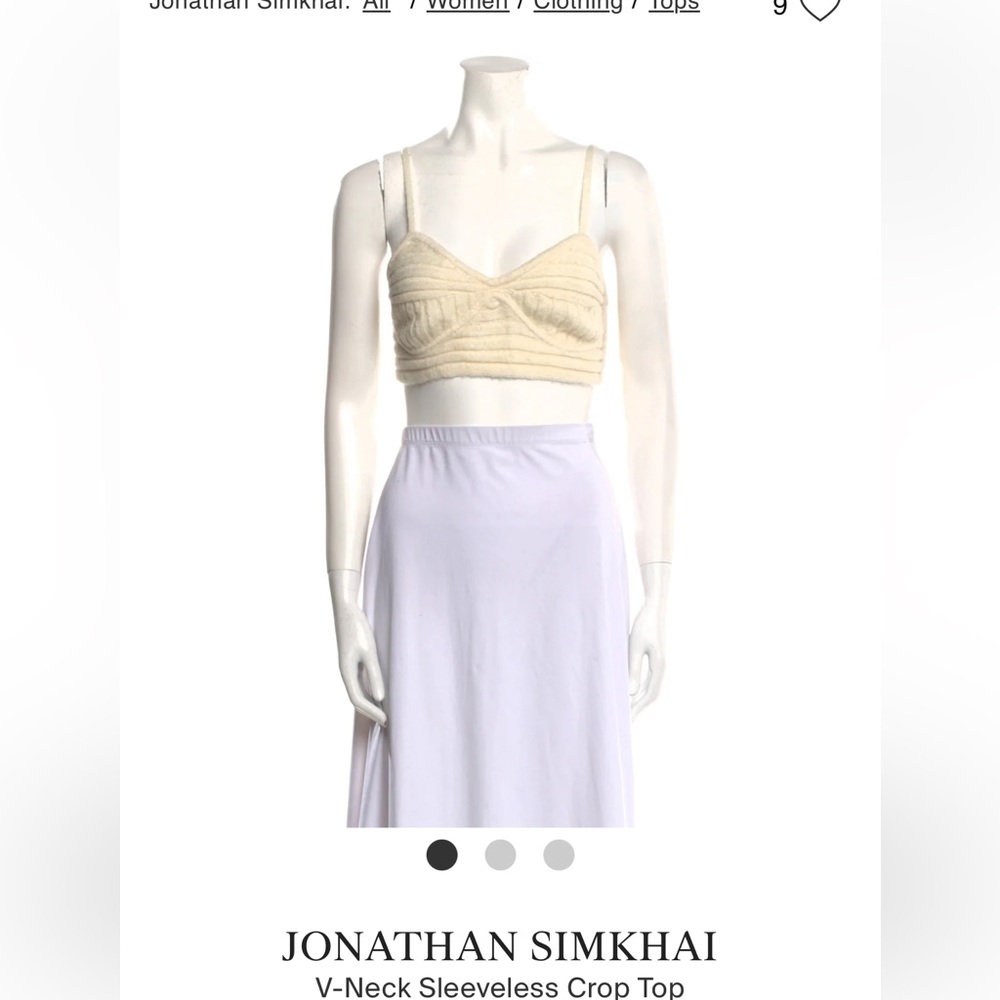 NWT Simkhai ivory crop top sz Xs